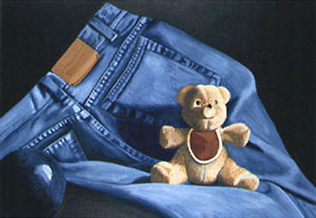 Pooh Bear still life - acrylic